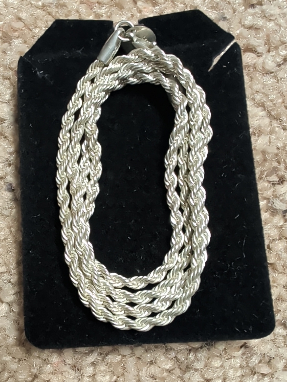 20 Inch Silver twisted Rope Chain